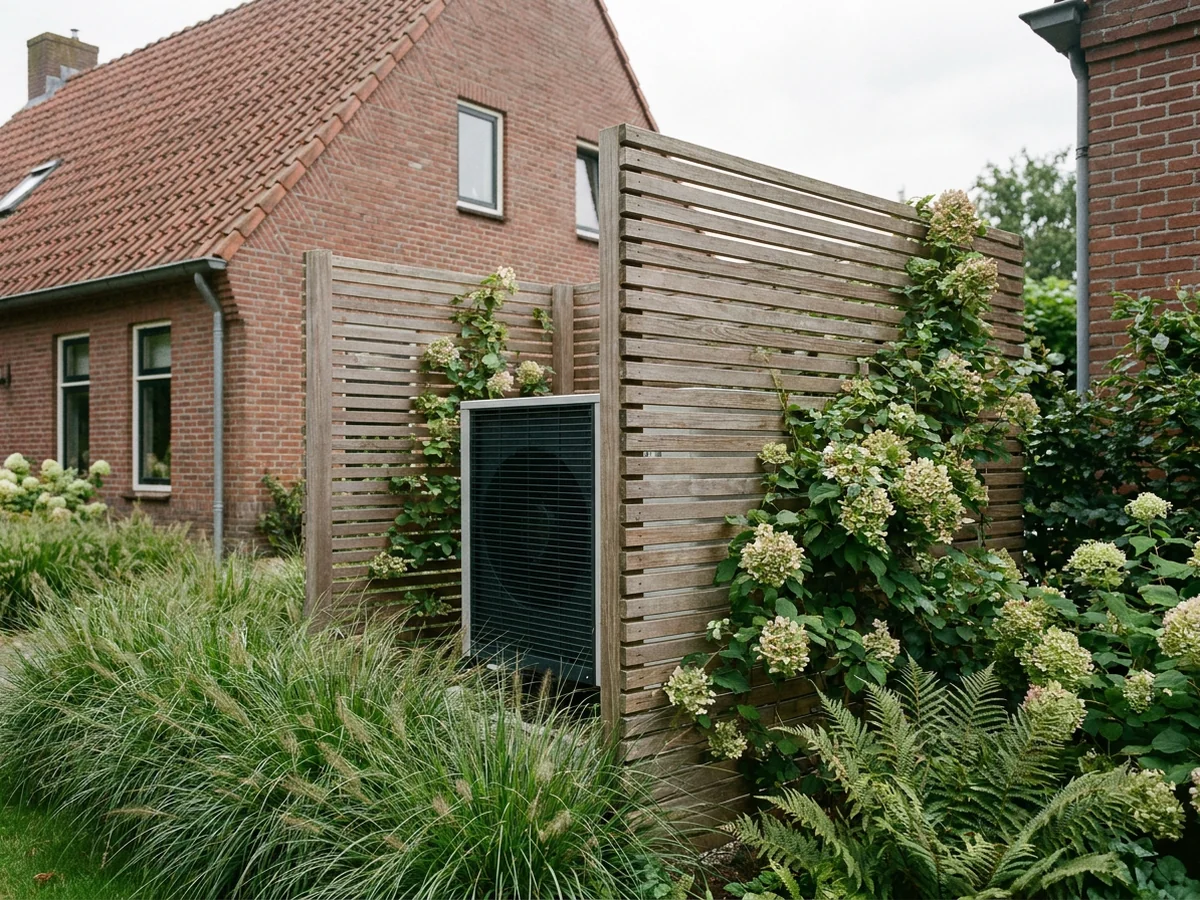 Warmtepomp-geluid verminderen: plaatsing, dempers en omkasting