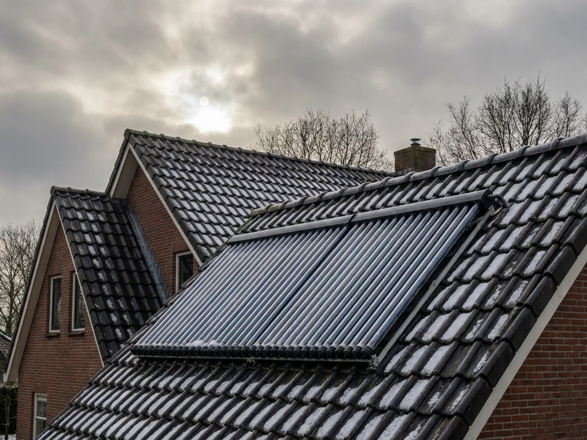 Zonneboiler in de winter: hoeveel warm water levert het echt